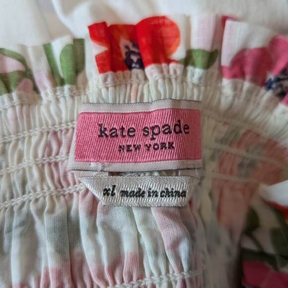 Kate Spade Bold Garden Bloom Peplum Tank Top Shirred XL - Picture 4 of 5